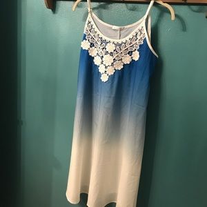 Blue white ombré beach dress